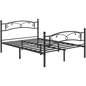 Boxxx Metallbett , Schwarz , Metall , 140x200 cm , Schlafzimmer, Betten, Einzelbetten
