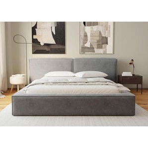 Boxxx Polsterbett, Anthrazit, Holz, Metall, Birke, 120x200 cm, in verschiedenen Größen erhältlich, gepolstertes Kopfteil, Schlafzimmer, Betten,