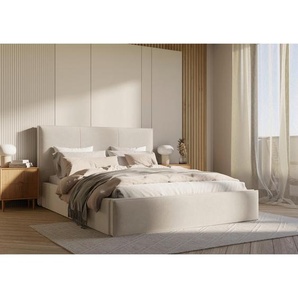 Boxxx Polsterbett, Beige, Holz, Metall, Birke, Schichtholz, 180x200 cm, Bettkasten, gepolstertes Kopfteil, in verschiedenen Größen erhältlich, Schlafzimmer, Betten, Polsterbetten