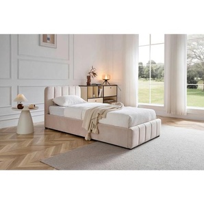 Boxxx Polsterbett, Beige, Holz, Pappel, massiv, 90x200 cm, Stoffauswahl, in verschiedenen Größen erhältlich, Schlafzimmer, Betten, Polsterbetten