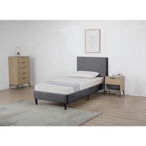 Boxxx Polsterbett, Grau, Holz, Kiefer, vollmassiv, 90x200 cm, in verschiedenen Größen erhältlich, Schlafzimmer, Betten, Polsterbetten