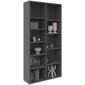 Boxxx Regal, Anthrazit, Holzwerkstoff, 9 Fächer, 80x160x26 cm, stehend, Wohnzimmer, Regale, Bücherregale