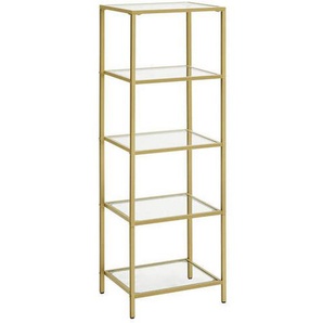 Boxxx Regal, Gold, Glas, 5 Fächer, 40x124.5x30 cm, in verschiedenen Größen erhältlich, Typenauswahl, Beimöbel erhältlich, Arbeitszimmer, Büroregale,