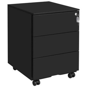 Boxxx Rollcontainer, Schwarz, Metall, 3 Schubladen, 39x55x45 cm, Beimöbel erhältlich, Typenauswahl, Arbeitszimmer, Container, Rollcontainer