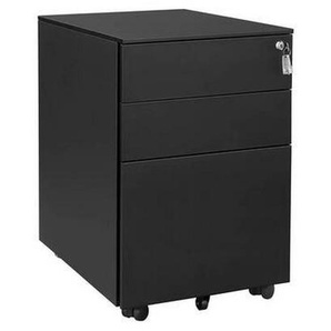 Boxxx Rollcontainer, Schwarz, Metall, 3 Schubladen, 39x60x52 cm, Typenauswahl, Beimöbel erhältlich, Arbeitszimmer, Container, Rollcontainer