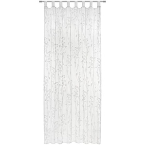 Boxxx Schlaufenschal Florence, Weiß, Textil, Blätter, 140x245 cm, Textiles Vertrauen - Oeko-Tex®, für Stange und Schiene geeignet, Wohntextilien,