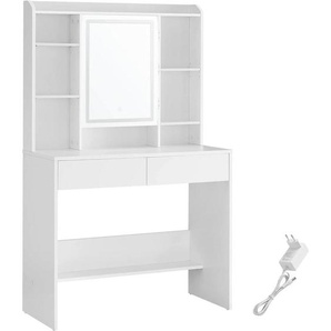 Boxxx Schminktisch, Weiß, Glas, Holzwerkstoff, 2 Schubladen, rechteckig, Wange, 40x144.7x90 cm, Schlafzimmer, Schminktische