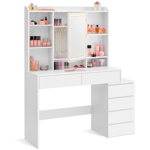 Boxxx Schminktisch, Weiß, Holzwerkstoff, 6 Schubladen, rechteckig, Wange, 40x145x117.5 cm, Schlafzimmer, Schminktische