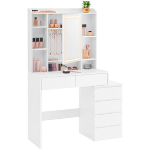 Boxxx Schminktisch, Weiß, Holzwerkstoff, 6 Schubladen, rechteckig, Wange, 40x145x97.5 cm, Schlafzimmer, Schminktische