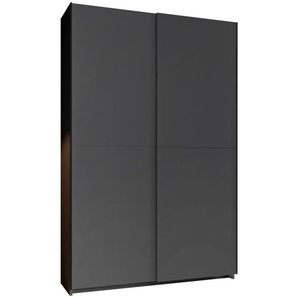Boxxx Schwebetürenschrank, Graphit, Metall, 6 Fächer, 125x196x38 cm, Blauer Engel, BQ - Bündnis für Qualität, Made in Germany, Schlafzimmer,