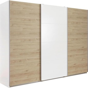 Boxxx Schwebetürenschrank , Weiß, Eiche, Hickory , Holzwerkstoff , 3 Fächer , 270x210x65 cm , BQ - Bündnis für Qualität, Made in Germany, DIN EN ISO 9001 , Typenauswahl, umfangreiches Zubehör erhältlich, in verschiedenen Größen erhältlich , Schlafzimmer,