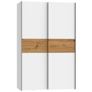 Boxxx Schwebetürenschrank, Weiß, Eiche, Metall, 2 Fächer, 120x190.5x61.2 cm, Schlafzimmer, Kleiderschränke, Schwebetürenschränke
