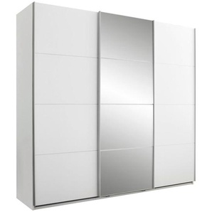 Boxxx Schwebetürenschrank, Weiß, Holzwerkstoff, 5 Fächer, 215x204x60 cm, Schrankfront mit Spiegel, Schlafzimmer, Kleiderschränke, Schwebetürenschränke