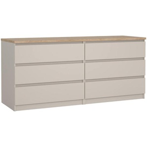 Boxxx Sideboard, Kaschmir, Eiche, Holzwerkstoff, 6 Schubladen, 153.8x70.1x50 cm, Made in Denmark, FSC Mix, stehend, Beimöbel erhältlich, Typenauswahl,