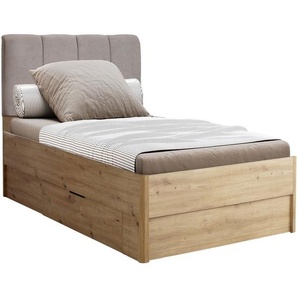 Boxxx Stauraumbett, Eiche Artisan, Holzwerkstoff, 2 Schublade(n) Schubladen, 90x200 cm, Schlafzimmer, Betten, Einzelbetten