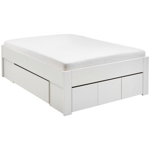 Boxxx Stauraumbett, Weiß, Holzwerkstoff, 5 Schubladen, 140x200 cm, Schlafzimmer, Betten, Einzelbetten