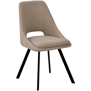 Boxxx Stuhl, Taupe, Metall, Textil, Flachrohr, 48x85x56 cm, Bsci, Stoffauswahl, Esszimmer, Stühle, Esszimmerstühle, Vierfußstühle