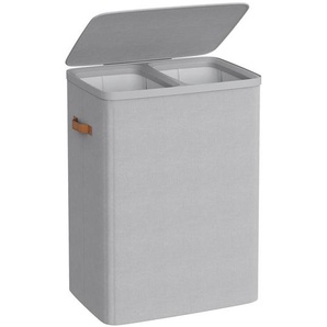 Boxxx Wäschekorb Songmics, Grau, Kunststoff, Textil, 170 L, rechteckig, 56x75x40 cm, Tragegriffe, Deckel, Ordnen & Aufbewahren, Wäschekörbe & Tonnen