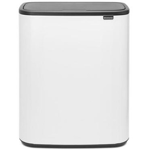 Brabantia Abfalleimer BO Touch Bin, Weiß, Kunststoff, 2 x 30 L, 54.5x65.6x31.2 cm, Küchen, Küchenausstattung, Mülleimer