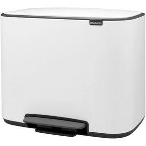 Brabantia Abfalleimer BO Treteimer, Weiß, Kunststoff, 11 + 23 L, 54x44x36.5 cm, Küchen, Küchenausstattung, Mülleimer