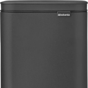 Brabantia Bo Mülleimer 4 l | Kompakter rechteckiger Mülleimer mit Softclose-Deckel, herausnehmbarer Inneneimer | Wandmontage oder frei stehend für Bad, Küche oder Büro | Mineral Infinite Grey