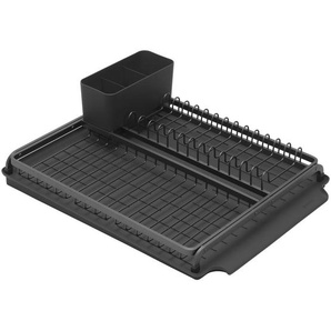 Brabantia Geschirrabtropfkorb Sink Side, Dunkelgrau, Metall, 38.6x14.2x49.2 cm, Abtropfschale, Bestecksammler, Tellerablage, Kochen, Küchenhelfer,