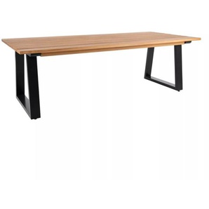 Brafab Laurion Gartentisch Aluminium schwarz glänzend/Teak 2236-8