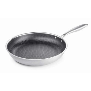 Bratmaxx Bratpfanne BRATmaxx, Silber, Metall, rund, Lfgb, backofengeeignet, kratzfest, antihaftbeschichtet, Kochen, Pfannen, Bratpfannen