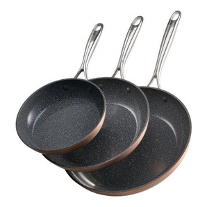 Bratpfannen Set 3-tlg. (20 / 27 / 30 cm), Hochleistungs-Bratpfannen aus Aluminium (Antihaftbeschichtet), Kochpfanne Küchenkochgeschirr geeignet für Gas Elektro Induktion Grau LCGSJTTCTC81TK7PX001V0