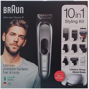 Braun MGK 7221 W&D All-in-one Trimmer 7 Styling Set 10-in-1 Bart- und Haartrimmer