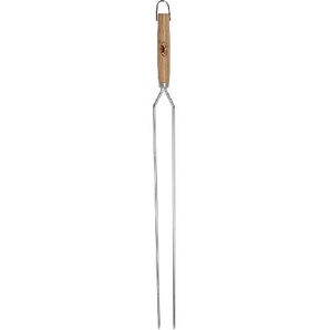 Breiter Grillspieß doppelt Grill Halterung Stick Camping Lagerfeuer Kamin Grill Holz