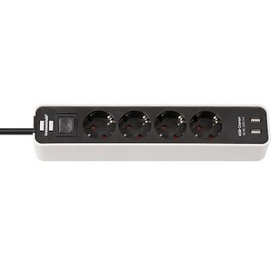 Brennenstuhl Ecolor Steckdosenleiste 4-fach 2 USB Ladebuchsten u. Schalter 1,5m 1153240026