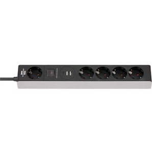 Brennenstuhl Steckdosenleiste mit USB 5-fach 1.5m schwarz 1159780615