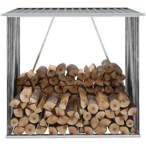 Brennholzlager Verzinkter Stahl 163 x 83 x 154 cm Grau