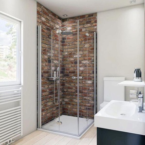 Breuer Duschrückwand Mauer-Optik Rot Dekor 100 x 255 x 0,3 cm GLO782302070