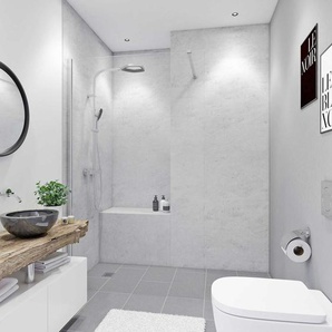 Breuer Duschrückwand Soft-Touch Marmor grau Dekor 100 x 210 x 0,3 cm GLO782301968