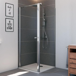 Breuer Elana Dusch-Drehtür für Seitenwand 90 cm, Alu silber, Klarglas hell, + CER-Beschichtung GLO782301038