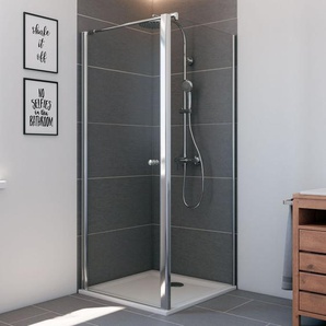 Breuer Elana Dusch-Drehtür für Seitenwand 90 cm, Alu silber, Klarglas hell GLO782301037
