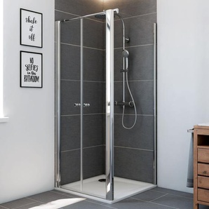 Breuer Elana Seitenwand zu Pendeltür 80 cm breit Alu silber Klarglas hell GLO782301042