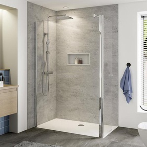 Breuer Entra Dusch-Seitenwand + Tür 120 cm breit Alu chrom + CER GLO782301078