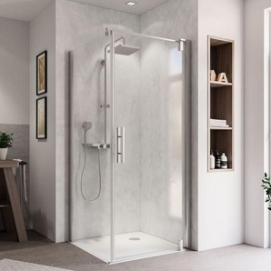 Breuer Europa Design Drehtür für Seitenwand 90 x 200, Alu chromeffekt, Anschlag rechts GLO782301738