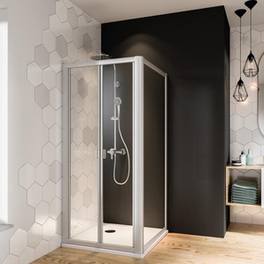 Breuer Fara 4 Seitenwand für Falttür 80 cm breit, Alu silber matt, Klarglas hell GLO782301053