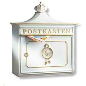 Briefkasten Mailbox Bordeaux aus robustem Alu-Guss Weiss