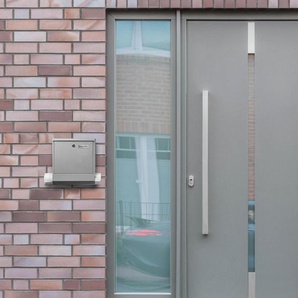 Briefkasten mit Zeitungsfach - grau -