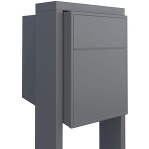 Briefkasten Standbriefkasten Big Box Grau Metallic RAL 9007