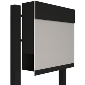Briefkasten Standbriefkasten Elegance Pro White Schwarz RAL 9005 mit weißer Acrylplatte