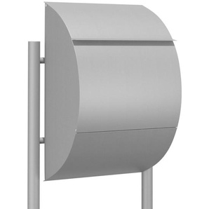 Briefkasten Standbriefkasten Round Grau Metallic RAL 9007