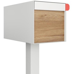 Briefkasten Standbriefkasten Square Weiß RAL 9016 mit HPL-Front