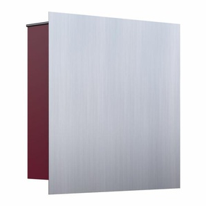Briefkasten Wandbriefkasten Quadrant Rot RAL 3004 mit Edelstahlklappe