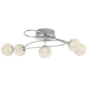 Brilliant Deckenleuchte Dajana, LED fest integriert, Warmweiß, LED Deckenlampe 5flg chrom/alu